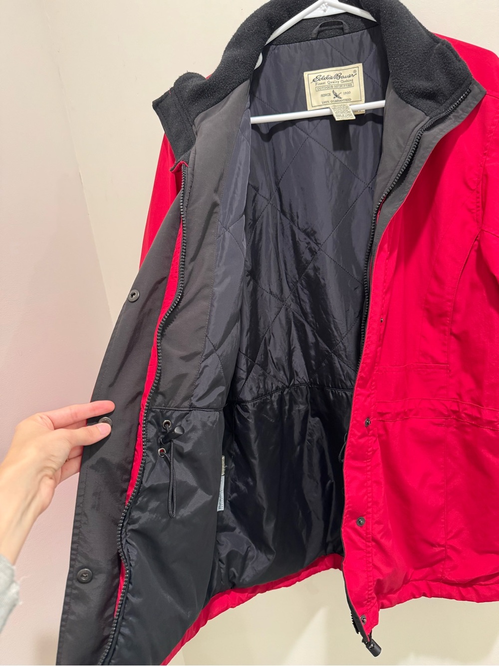 Vintage Y2K Eddie Bauer Red Thinsulate Insulated Hooded Jacket Coat Womens Small - Picture 9 of 16